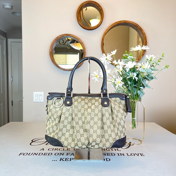 Gucci GG Logo Supreme Small Totes Satchel Handbag